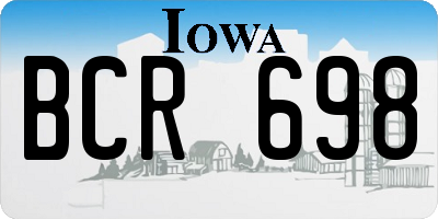 IA license plate BCR698