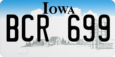 IA license plate BCR699