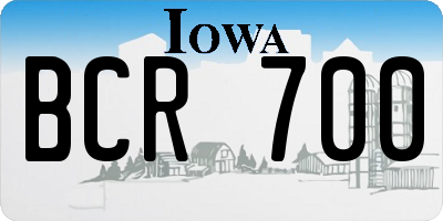 IA license plate BCR700