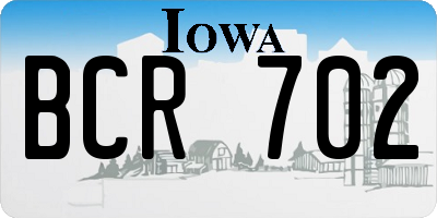 IA license plate BCR702