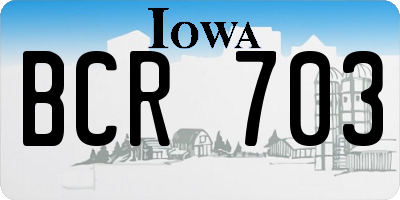 IA license plate BCR703