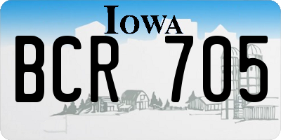 IA license plate BCR705