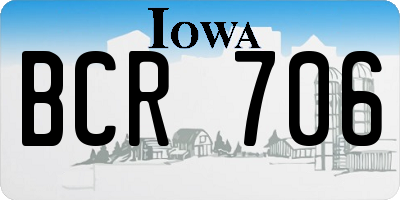 IA license plate BCR706
