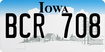 IA license plate BCR708
