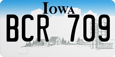IA license plate BCR709
