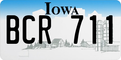 IA license plate BCR711