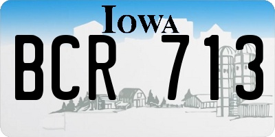 IA license plate BCR713