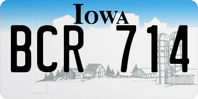 IA license plate BCR714