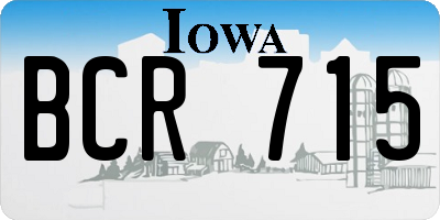 IA license plate BCR715