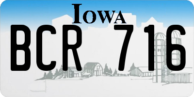 IA license plate BCR716
