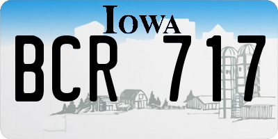 IA license plate BCR717