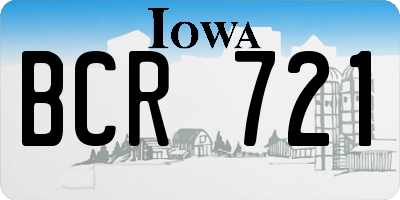 IA license plate BCR721