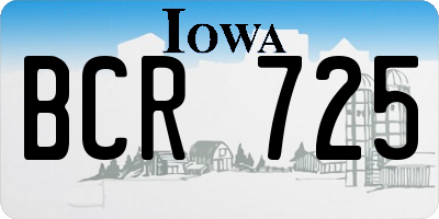 IA license plate BCR725