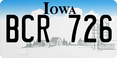 IA license plate BCR726
