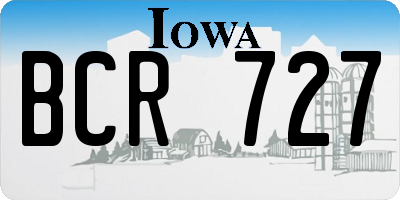 IA license plate BCR727