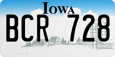IA license plate BCR728
