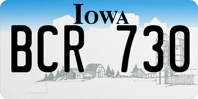 IA license plate BCR730