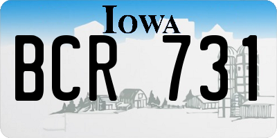 IA license plate BCR731
