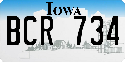 IA license plate BCR734