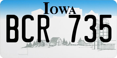 IA license plate BCR735