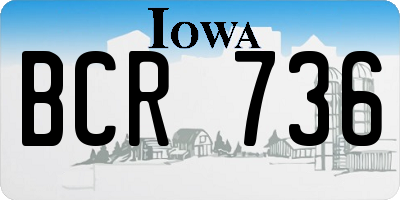 IA license plate BCR736