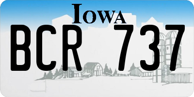 IA license plate BCR737