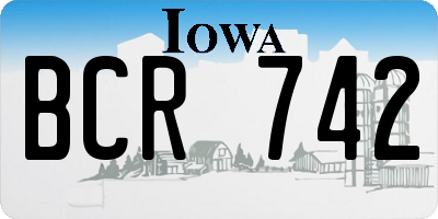 IA license plate BCR742