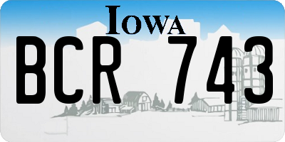 IA license plate BCR743
