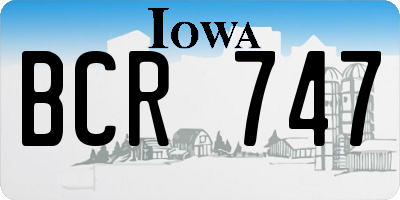 IA license plate BCR747