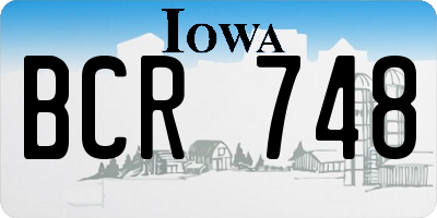 IA license plate BCR748