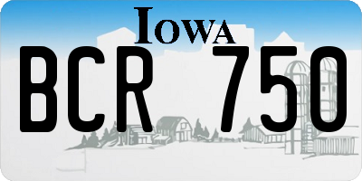 IA license plate BCR750