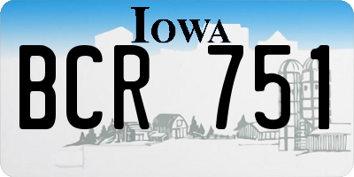 IA license plate BCR751