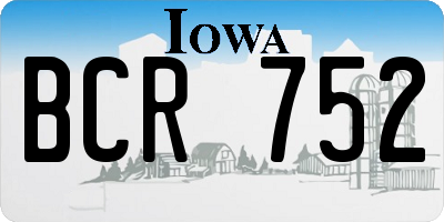 IA license plate BCR752
