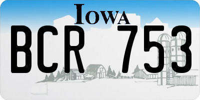 IA license plate BCR753