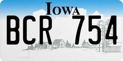 IA license plate BCR754