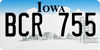 IA license plate BCR755