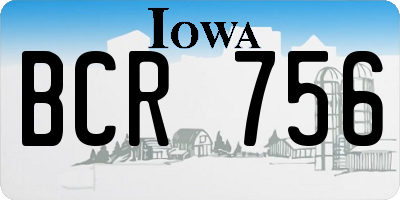 IA license plate BCR756