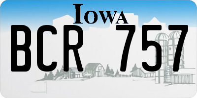 IA license plate BCR757