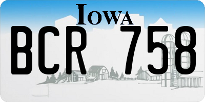 IA license plate BCR758