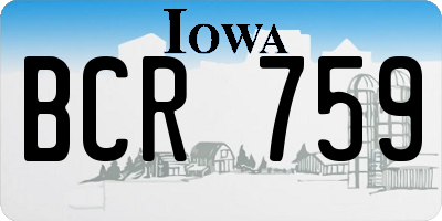 IA license plate BCR759