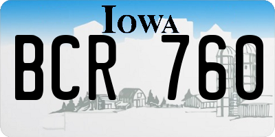 IA license plate BCR760
