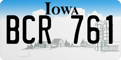 IA license plate BCR761