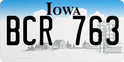 IA license plate BCR763