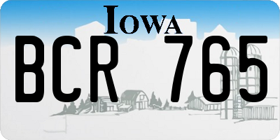 IA license plate BCR765