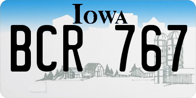 IA license plate BCR767
