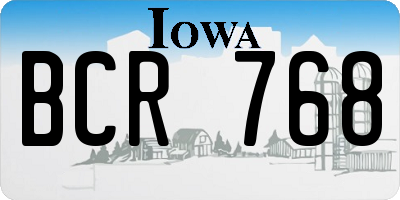 IA license plate BCR768