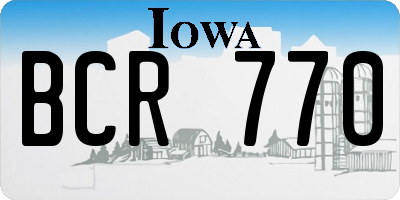 IA license plate BCR770