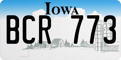 IA license plate BCR773