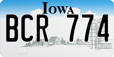 IA license plate BCR774
