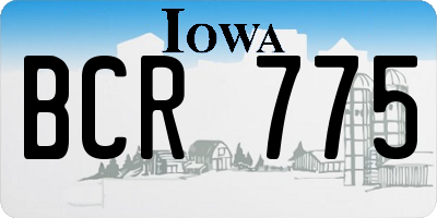 IA license plate BCR775